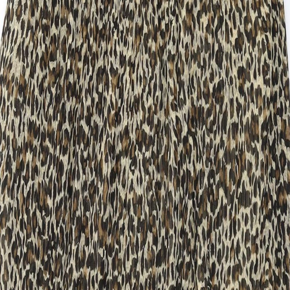 Oasis Womens Brown Animal Print  Maxi  Size 10