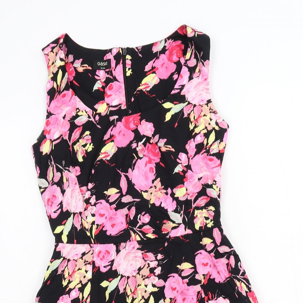 Oasis Womens Black   Skater Dress  Size 10