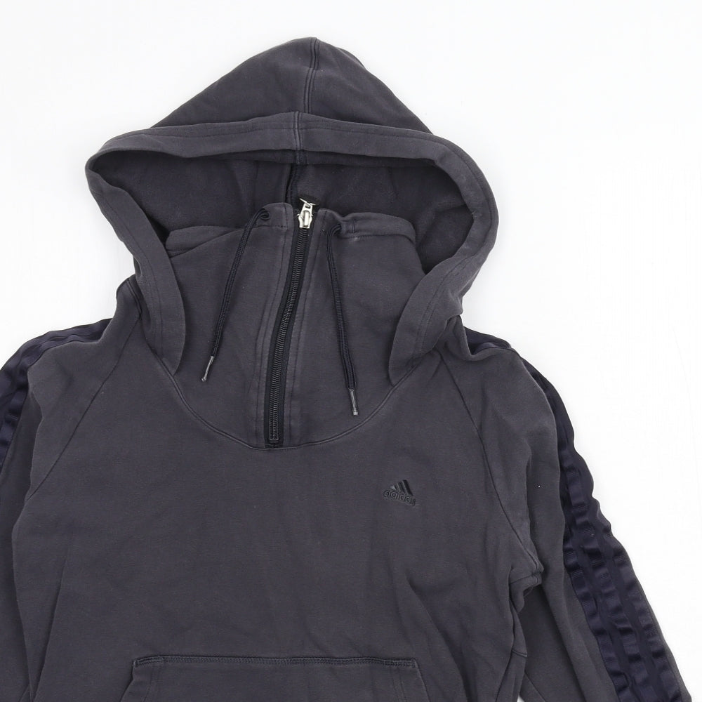 adidas Womens Black  Jersey Full Zip Hoodie Size 12