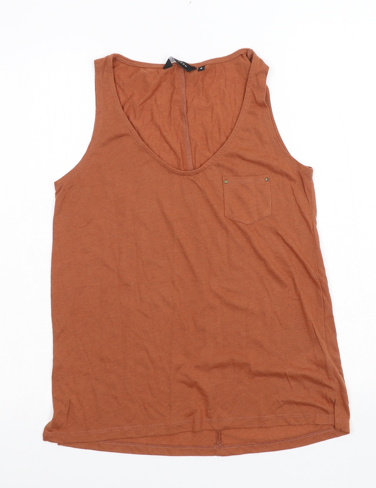 New Look Womens Brown  Jersey Basic Tank Size 10