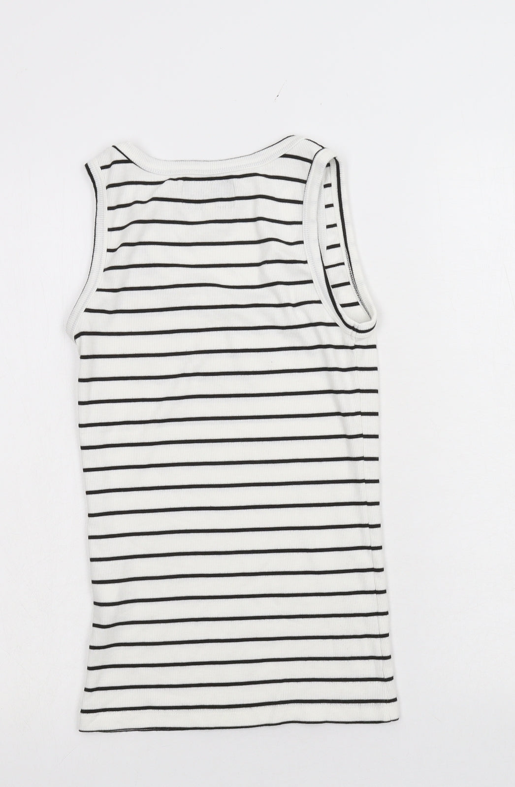 River Island Womens White Striped Jersey Basic Tank Size 10
