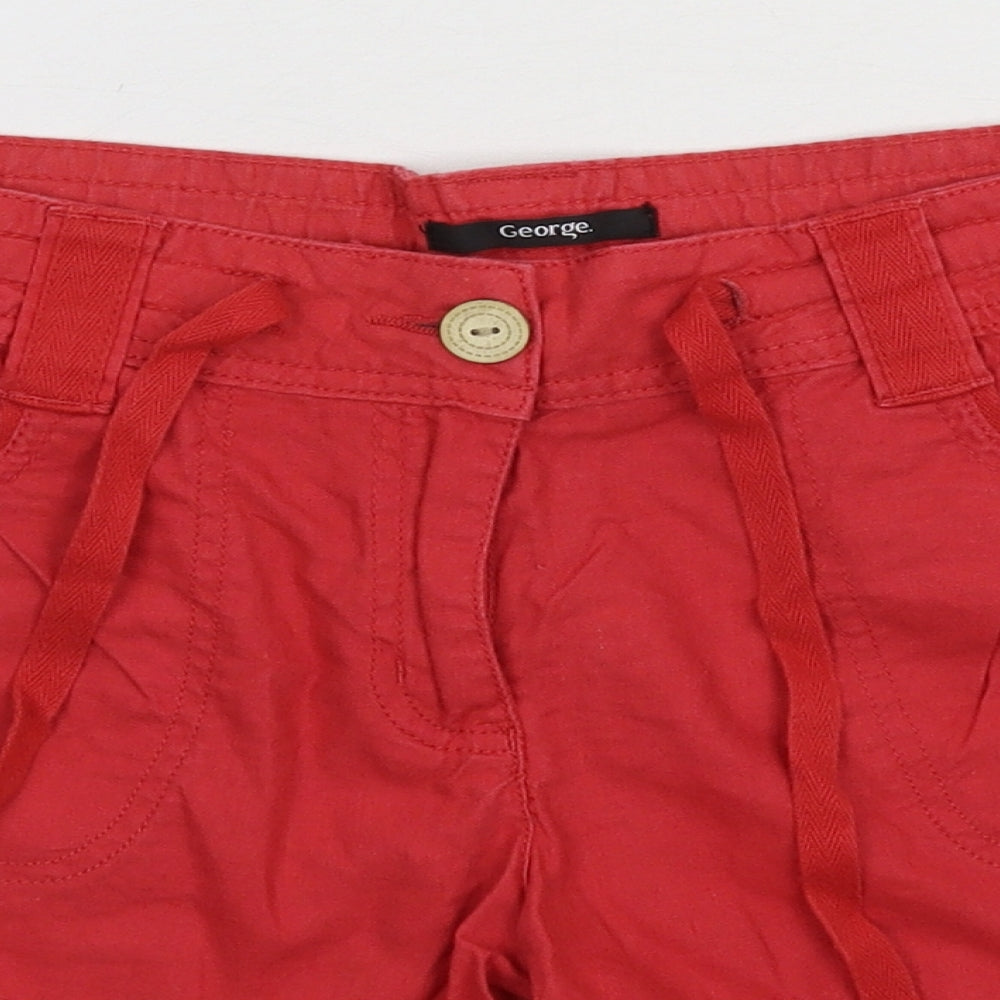 George Womens Red   Hot Pants Shorts Size 10