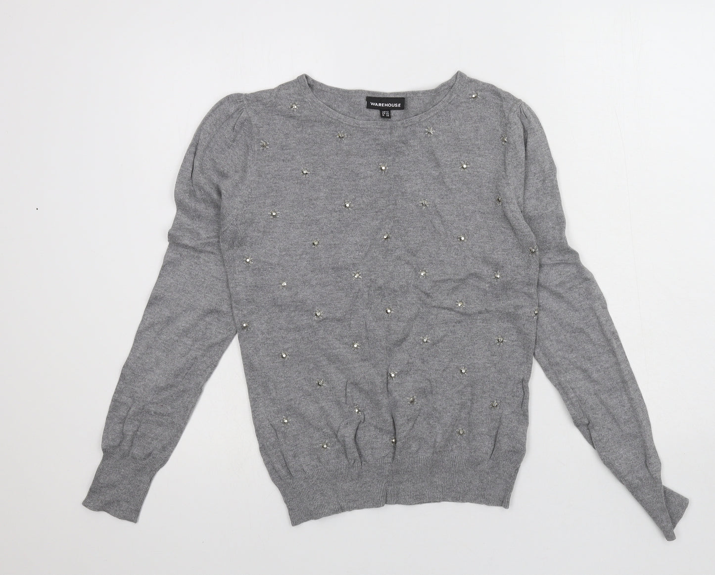 Warehouse Womens Grey  Knit Pullover Jumper Size 12