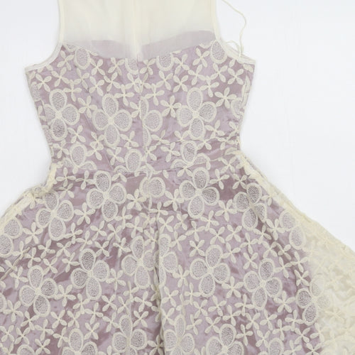 Papaya Womens Purple Floral  Skater Dress  Size 10