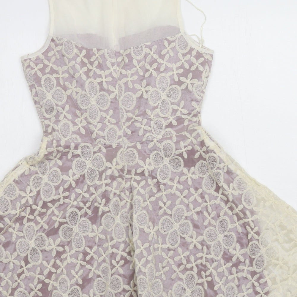 Papaya Womens Purple Floral  Skater Dress  Size 10