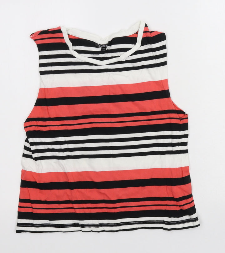 Topshop Womens Multicoloured Striped Jersey Basic Tank Size 10