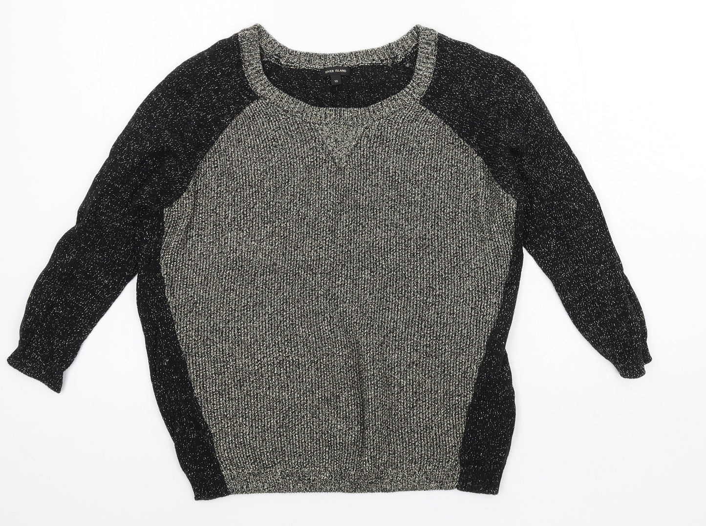 River Island Womens Black  Knit Pullover Jumper Size 10