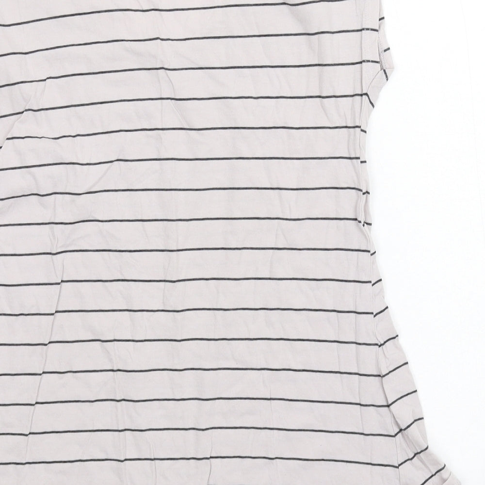 Dorothy Perkins Womens White Striped Jersey Basic T-Shirt Size 10