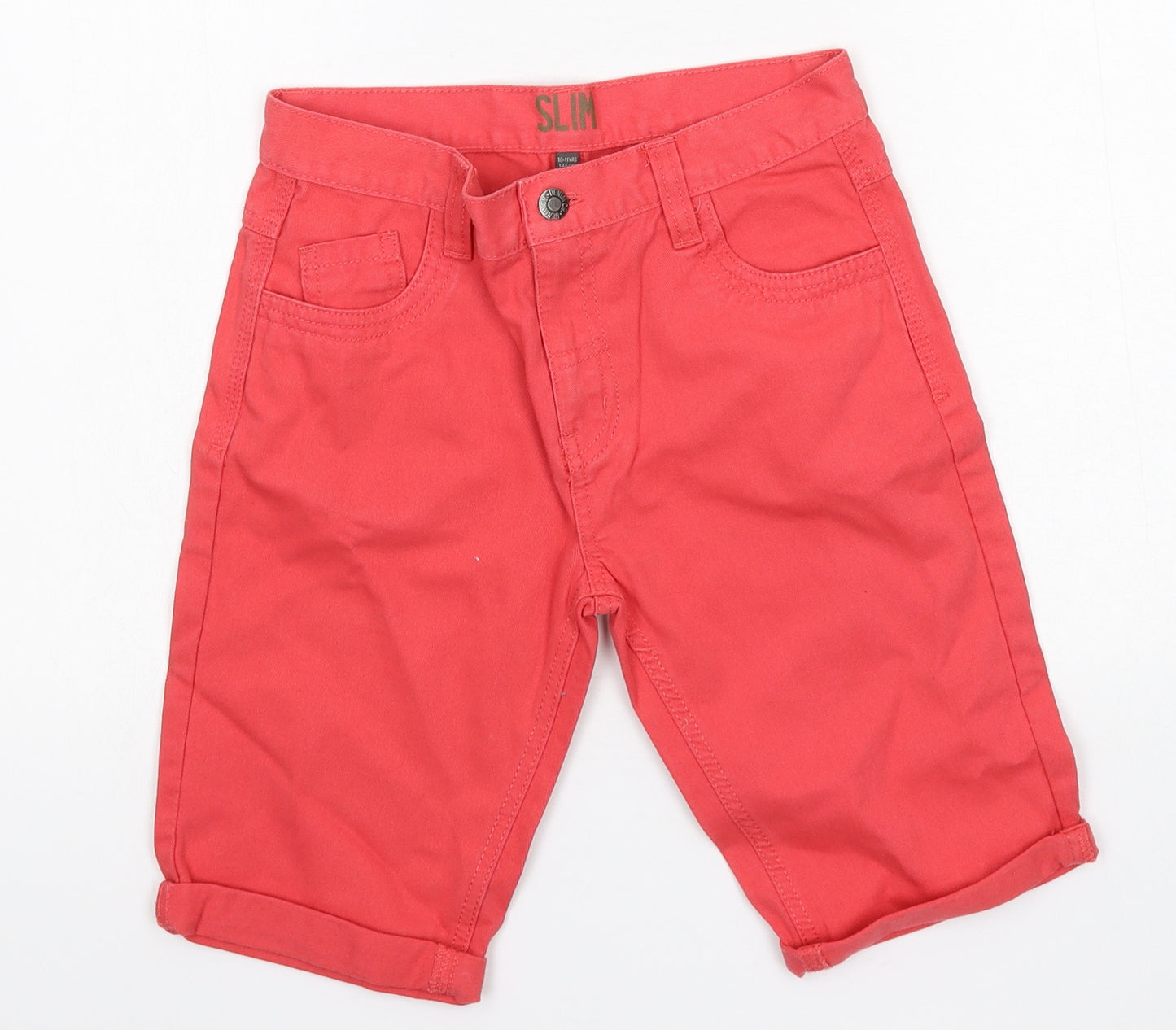 Denim & Co. Boys Red   Bermuda Shorts Size 10-11 Years
