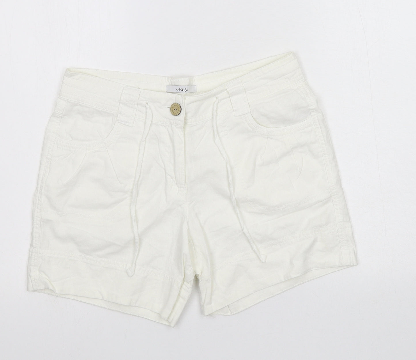 George Womens White   Cut-Off Shorts Size 12
