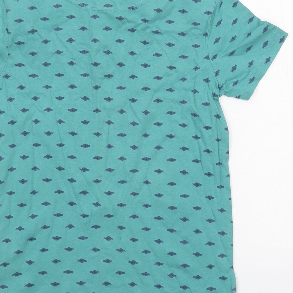 F&F Boys Blue Geometric Jersey Basic T-Shirt Size 10-11 Years