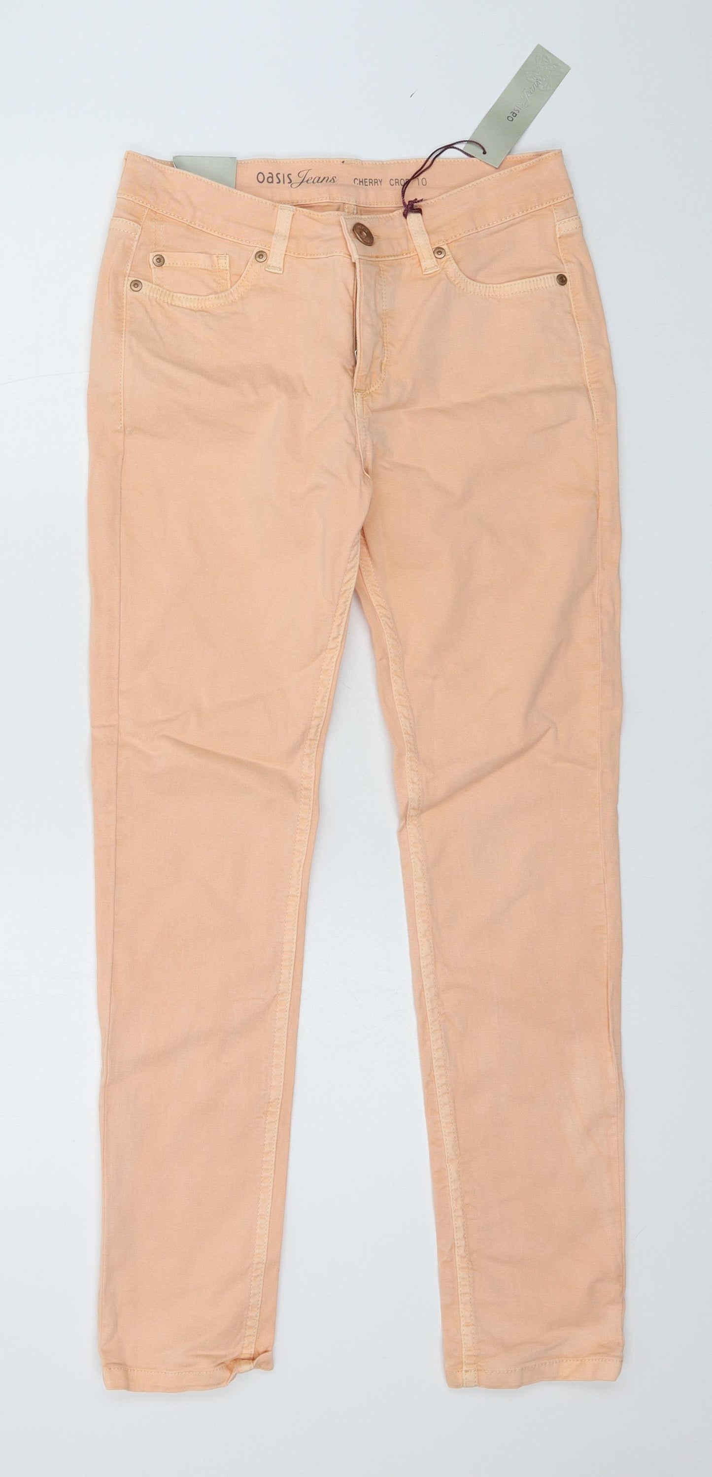 Oasis Womens Orange  Denim Skinny Jeans Size 10 L27 in