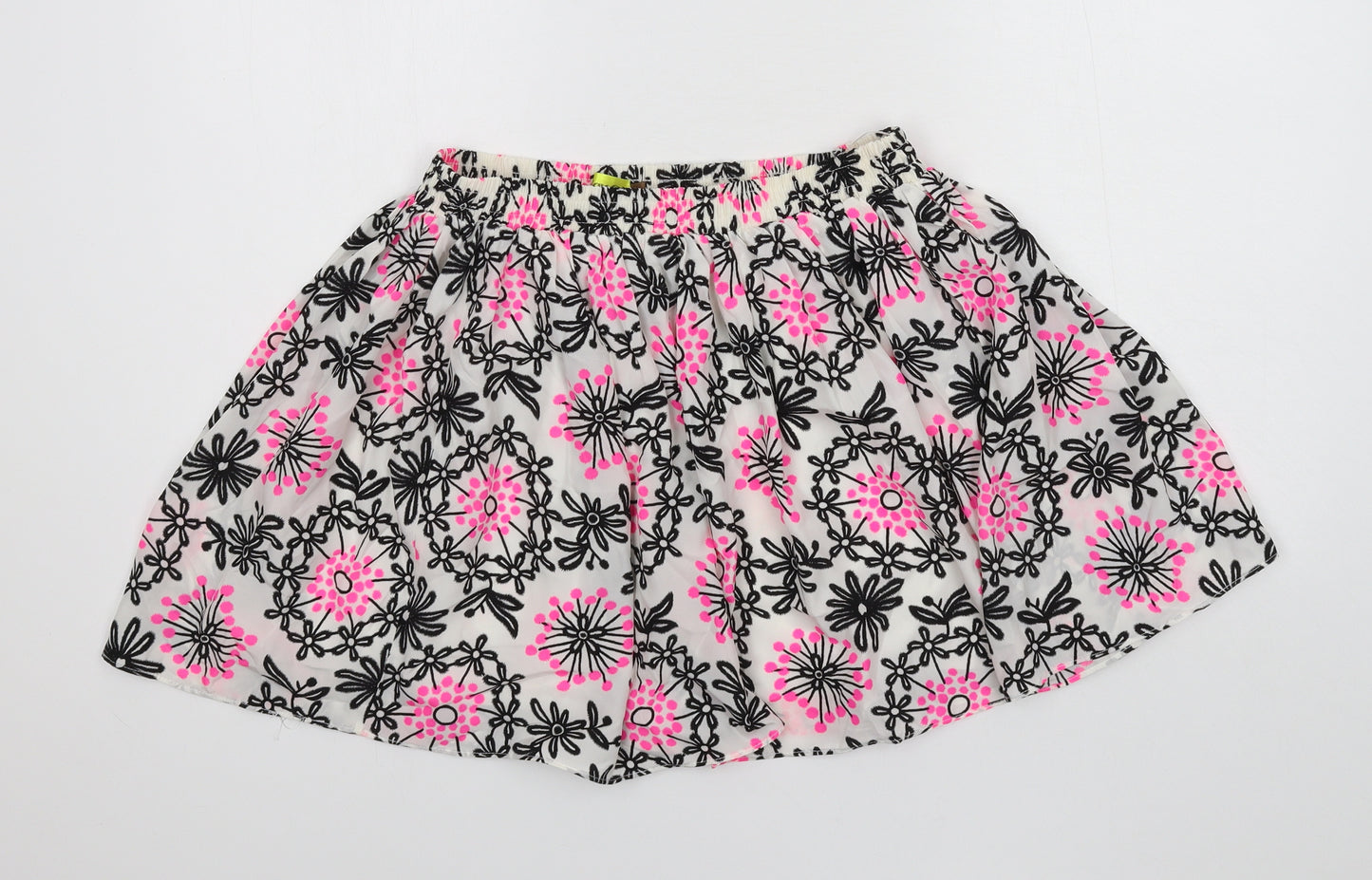 Max C Womens White Floral  Flare Skirt Size 12