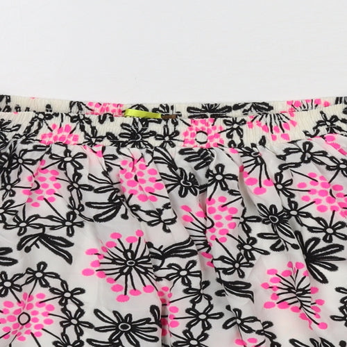Max C Womens White Floral  Flare Skirt Size 12