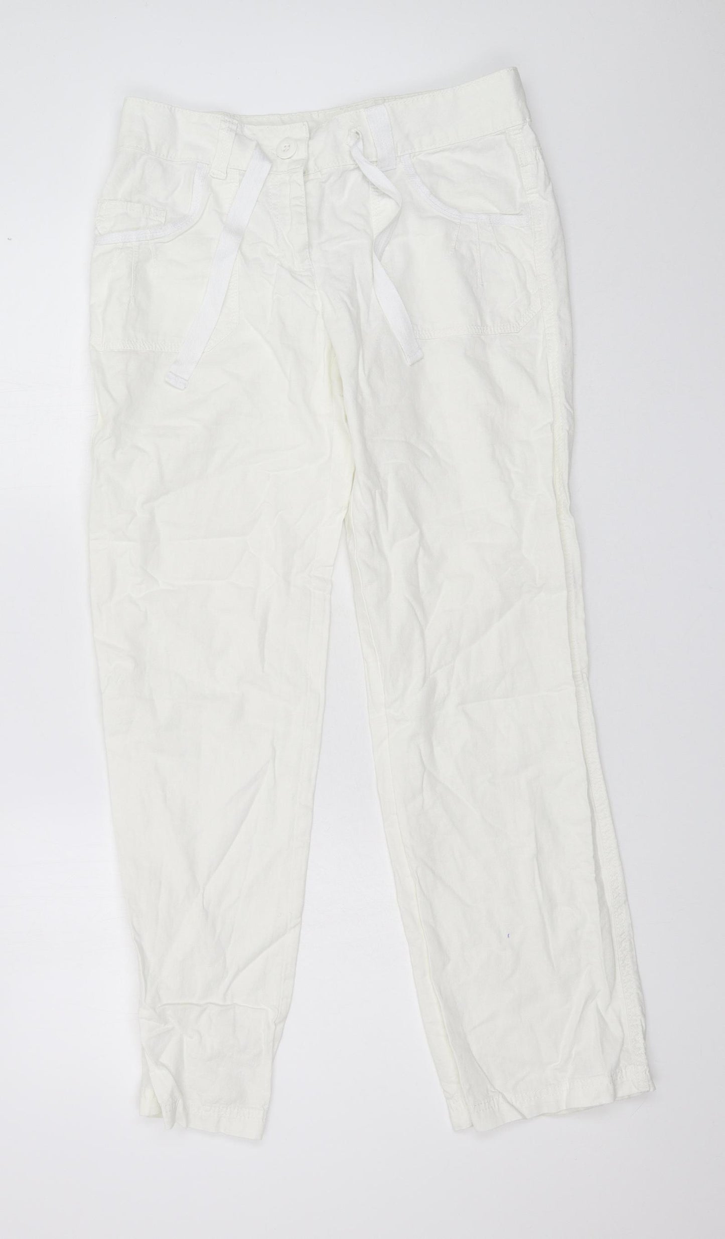 George Womens White   Trousers  Size 10 L30 in