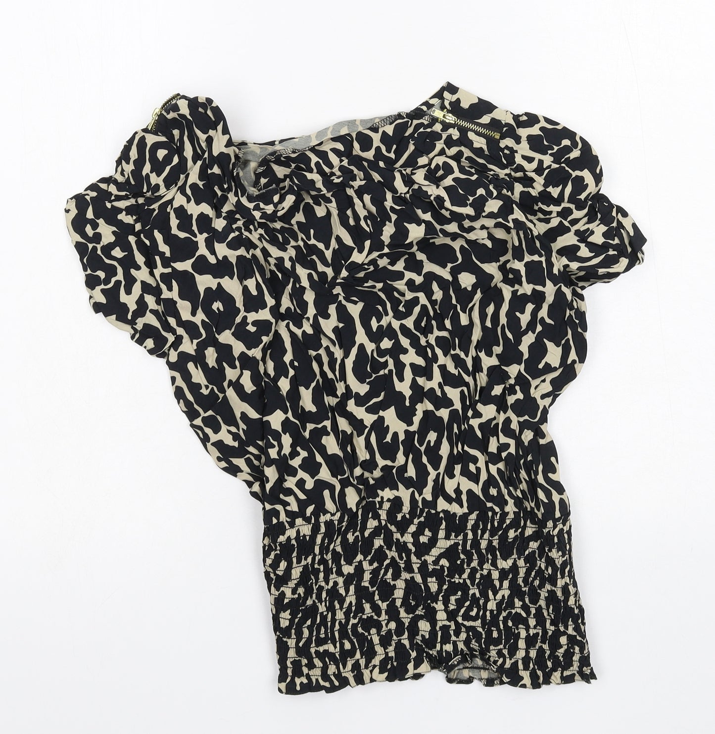 River Island Womens Brown Animal Print  Basic T-Shirt Size 12