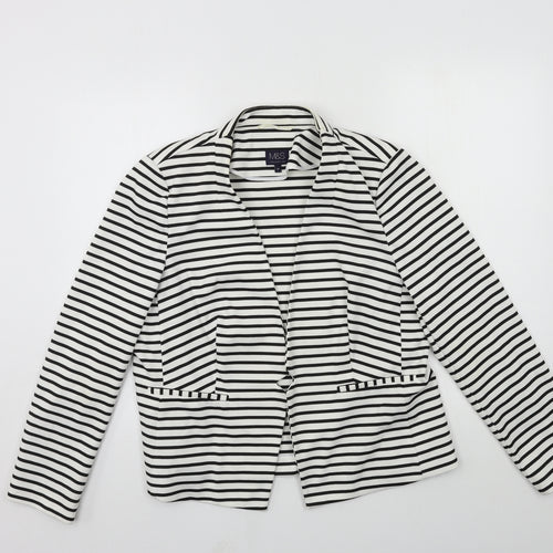 Marks and Spencer Womens White Striped  Jacket  Size 18