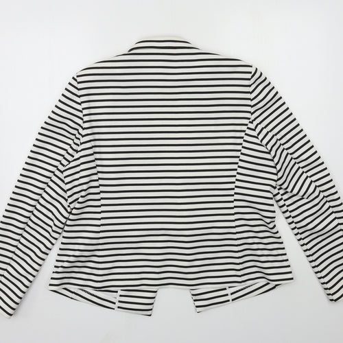 Marks and Spencer Womens White Striped  Jacket  Size 18