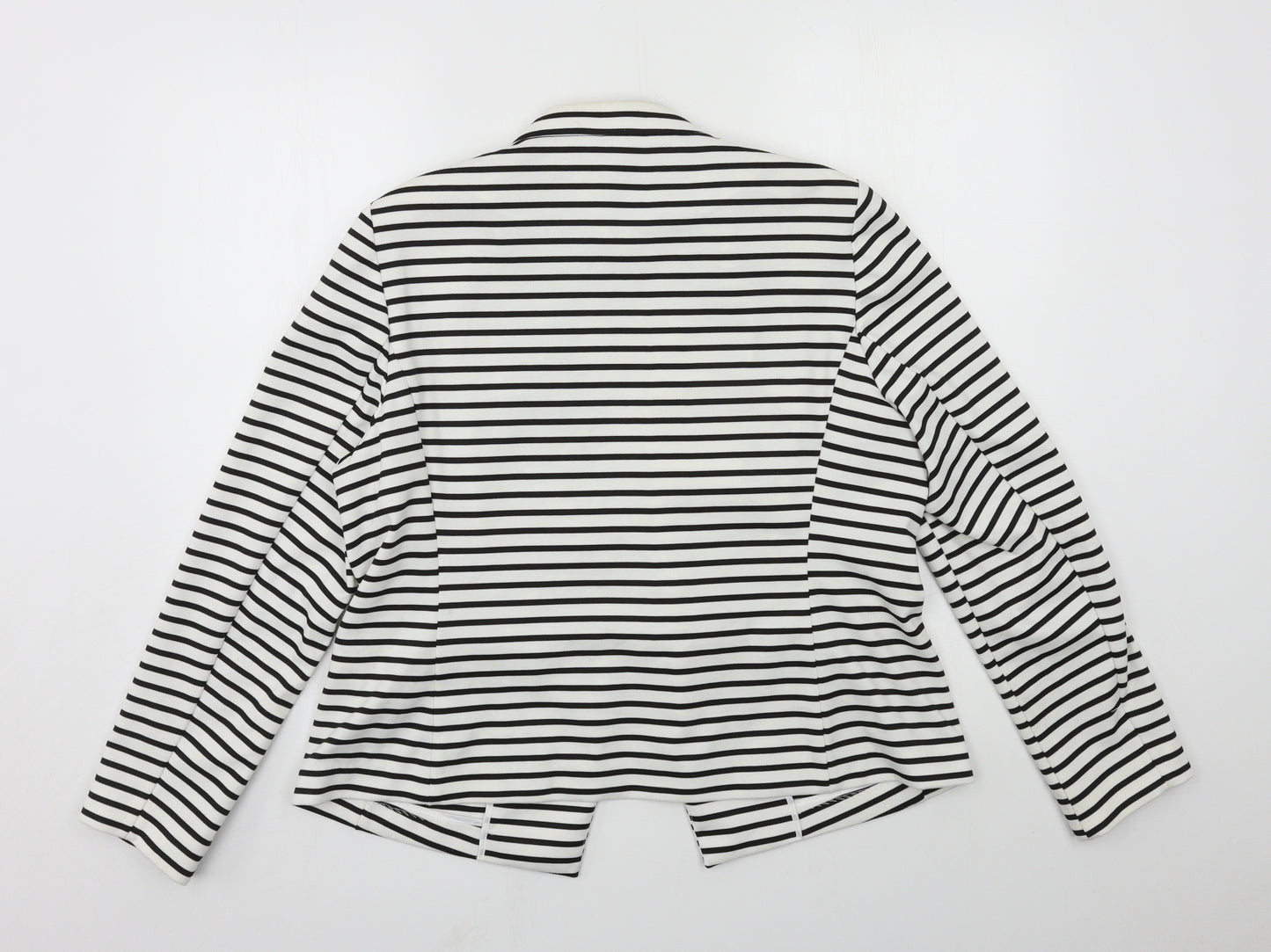 Marks and Spencer Womens White Striped  Jacket  Size 18