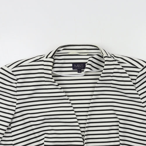 Marks and Spencer Womens White Striped  Jacket  Size 18