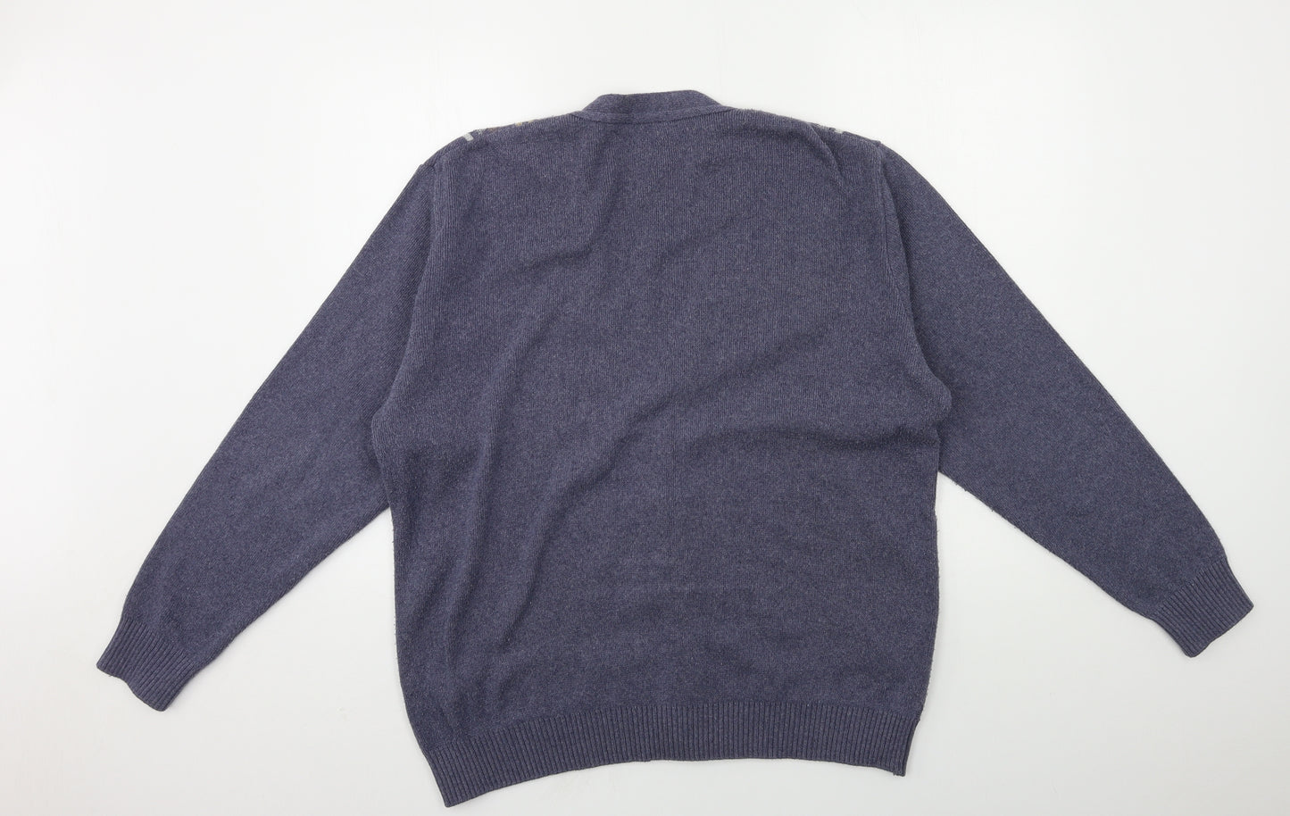 BHS Mens Blue Striped Knit Cardigan Jumper Size M