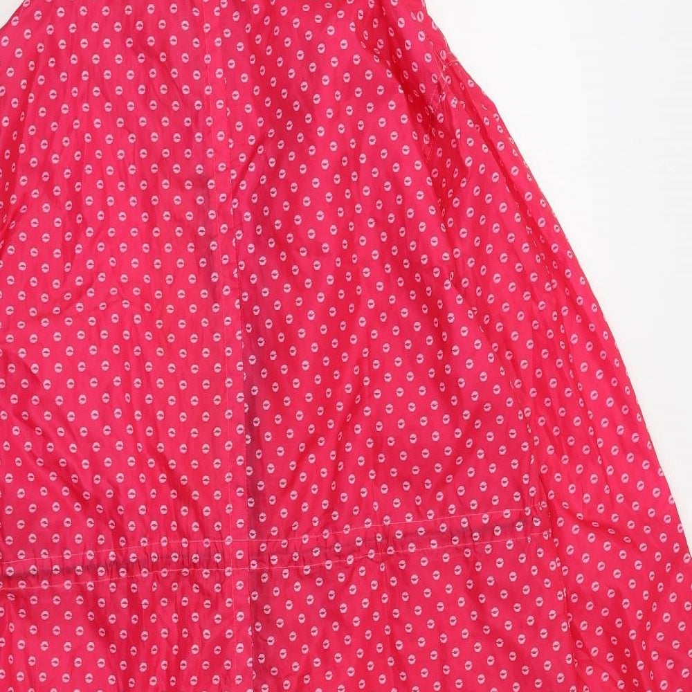 Mia Moda Womens Pink Polka Dot  Rain Coat Coat Size 12