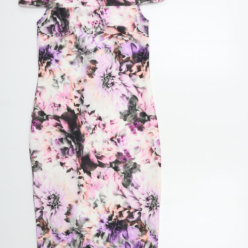 Definition Womens Pink Floral  Bodycon  Size 8