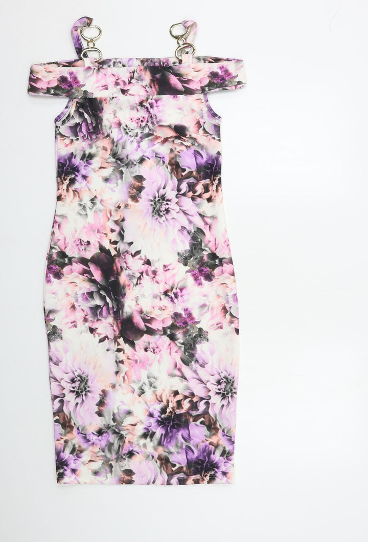 Definition Womens Pink Floral Bodycon Size 8
