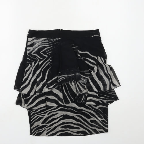 Zara Womens Black Animal Print  Straight & Pencil Skirt Size XS