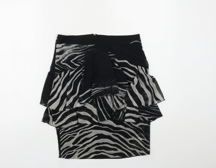 Zara Womens Black Animal Print  Straight & Pencil Skirt Size XS