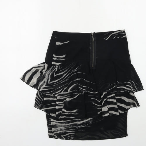 Zara Womens Black Animal Print  Straight & Pencil Skirt Size XS