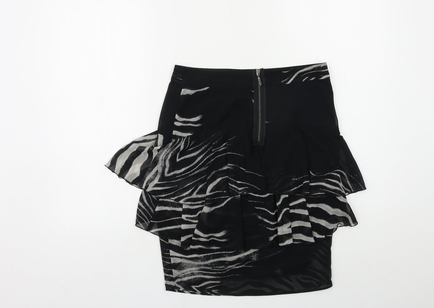 Zara Womens Black Animal Print  Straight & Pencil Skirt Size XS