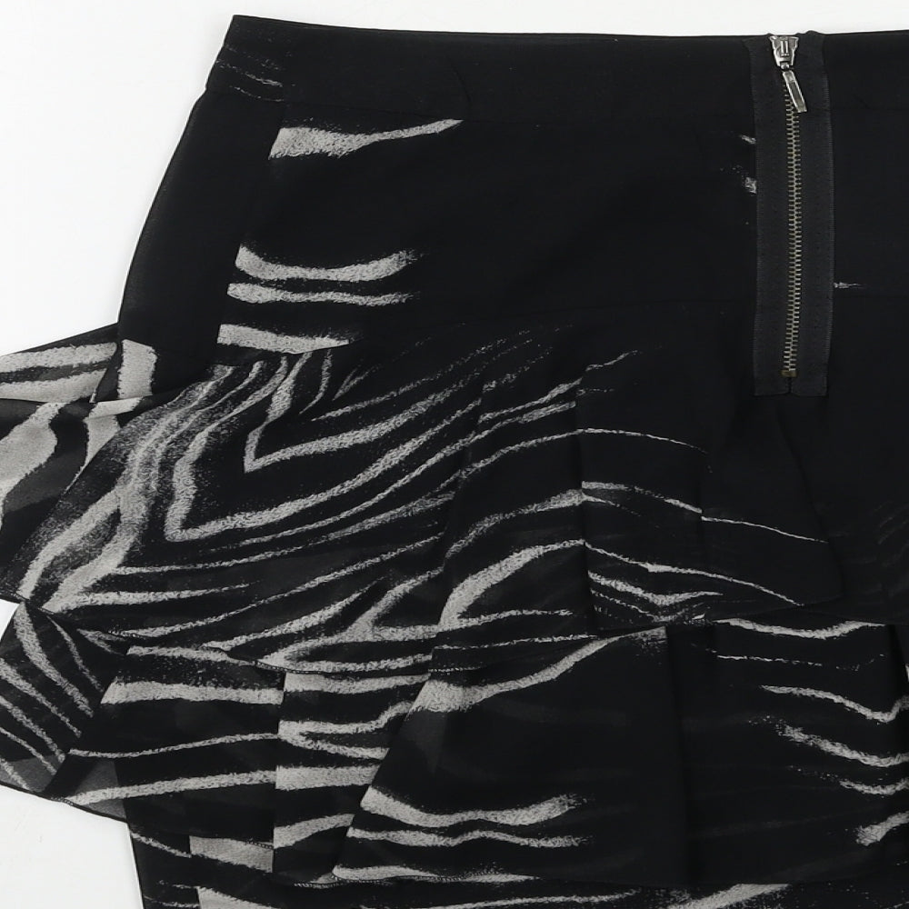 Zara Womens Black Animal Print  Straight & Pencil Skirt Size XS