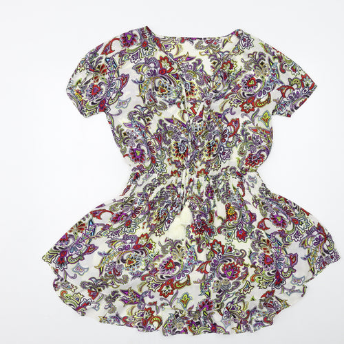 Preworn Womens White Paisley  Shift  Size XS
