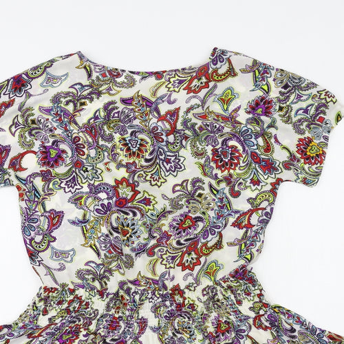 Preworn Womens White Paisley  Shift  Size XS