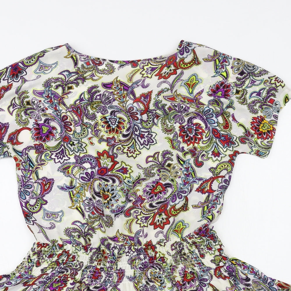 Preworn Womens White Paisley  Shift  Size XS
