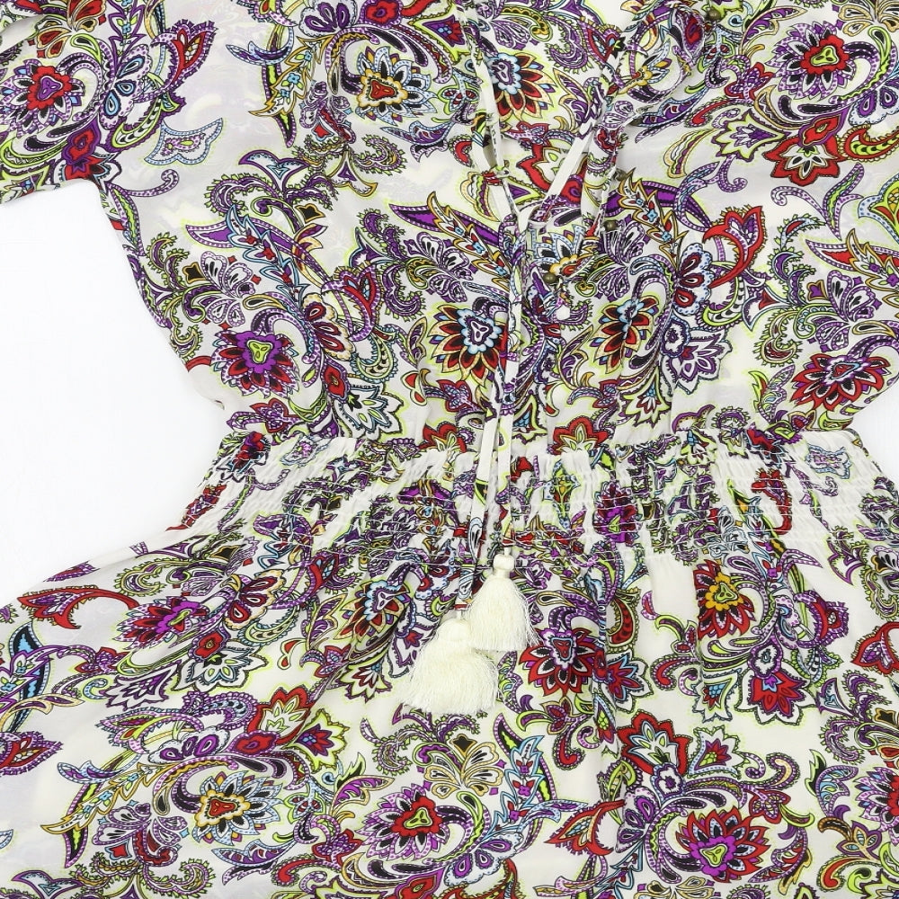 Preworn Womens White Paisley  Shift  Size XS