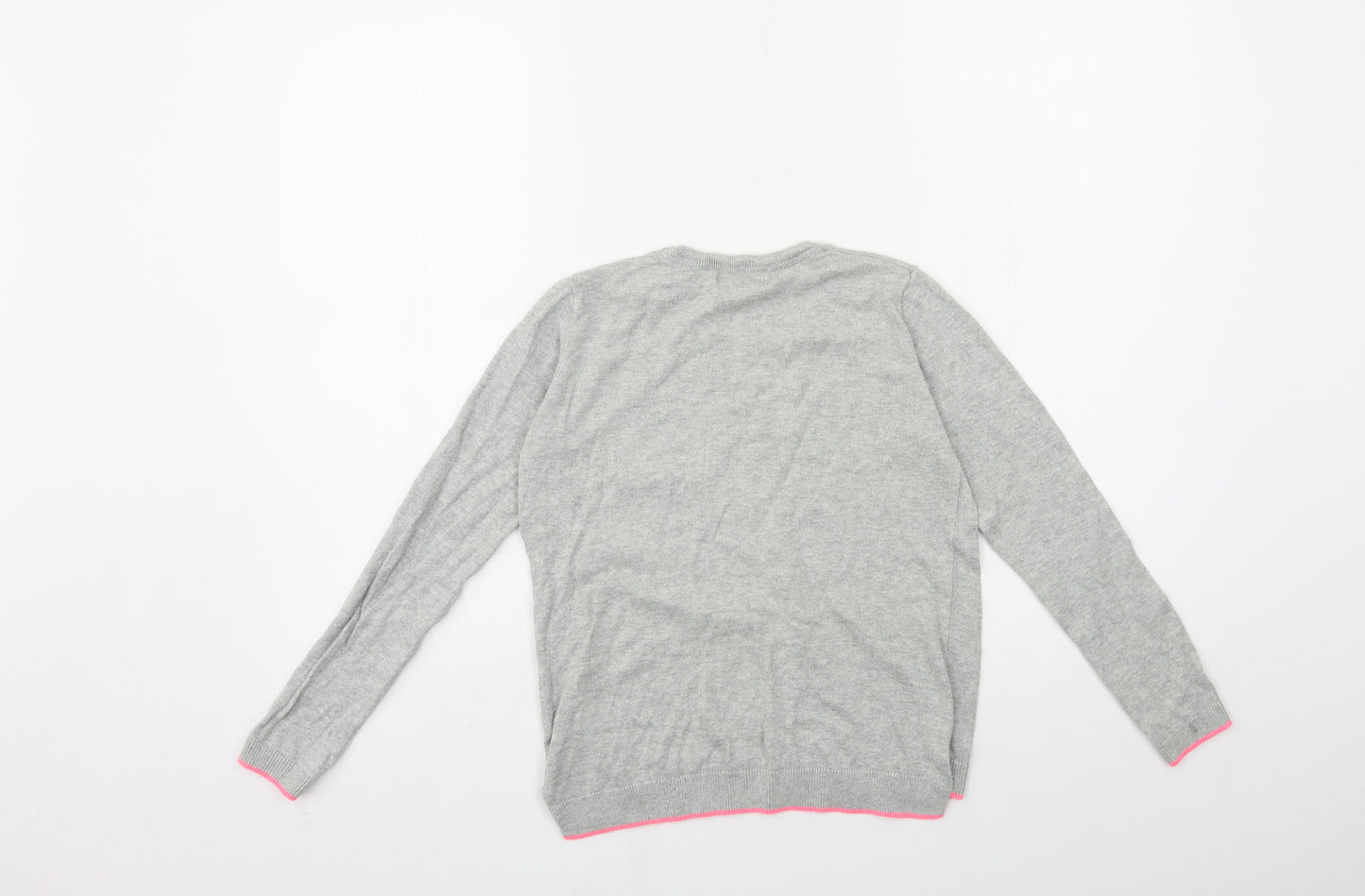 Gap Girls Grey  Knit Pullover Jumper Size 10 Years  - Deer