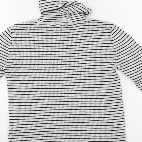 H&M Girls Black Striped Knit Pullover Jumper Size 11-12 Years