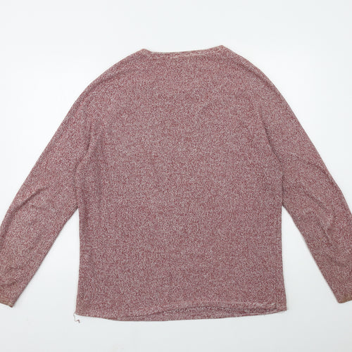 Red Herring Mens Red  Knit Pullover Jumper Size M