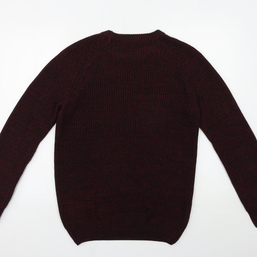 Primark Mens Red  Knit Pullover Jumper Size S