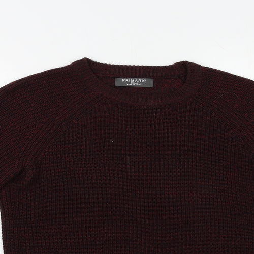 Primark Mens Red  Knit Pullover Jumper Size S