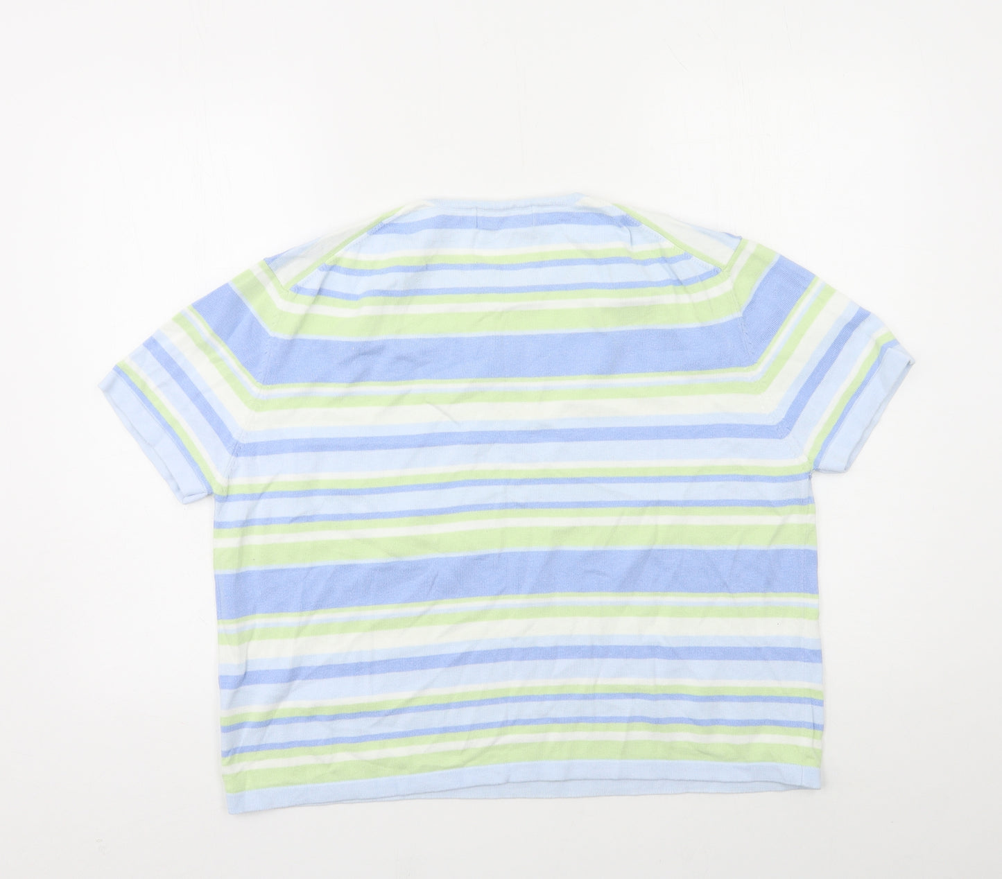 Jumper Womens Blue Striped Knit Pullover Jumper Size XL