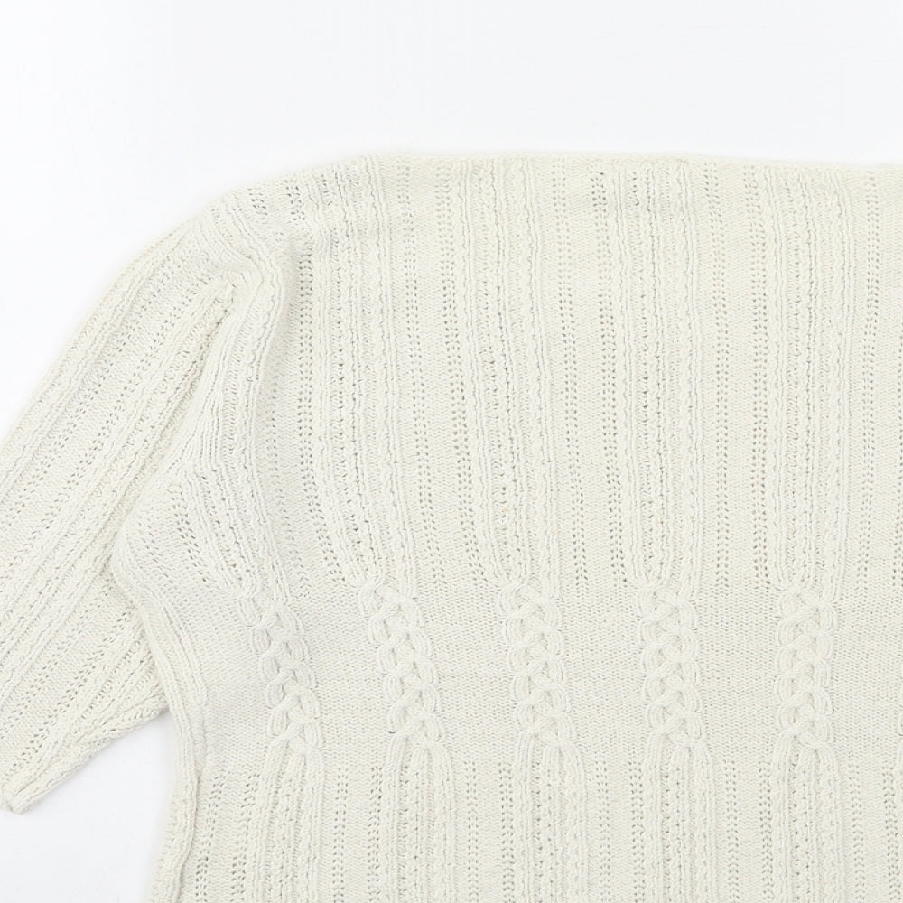 MINUET Womens White  Knit Pullover Jumper Size 14