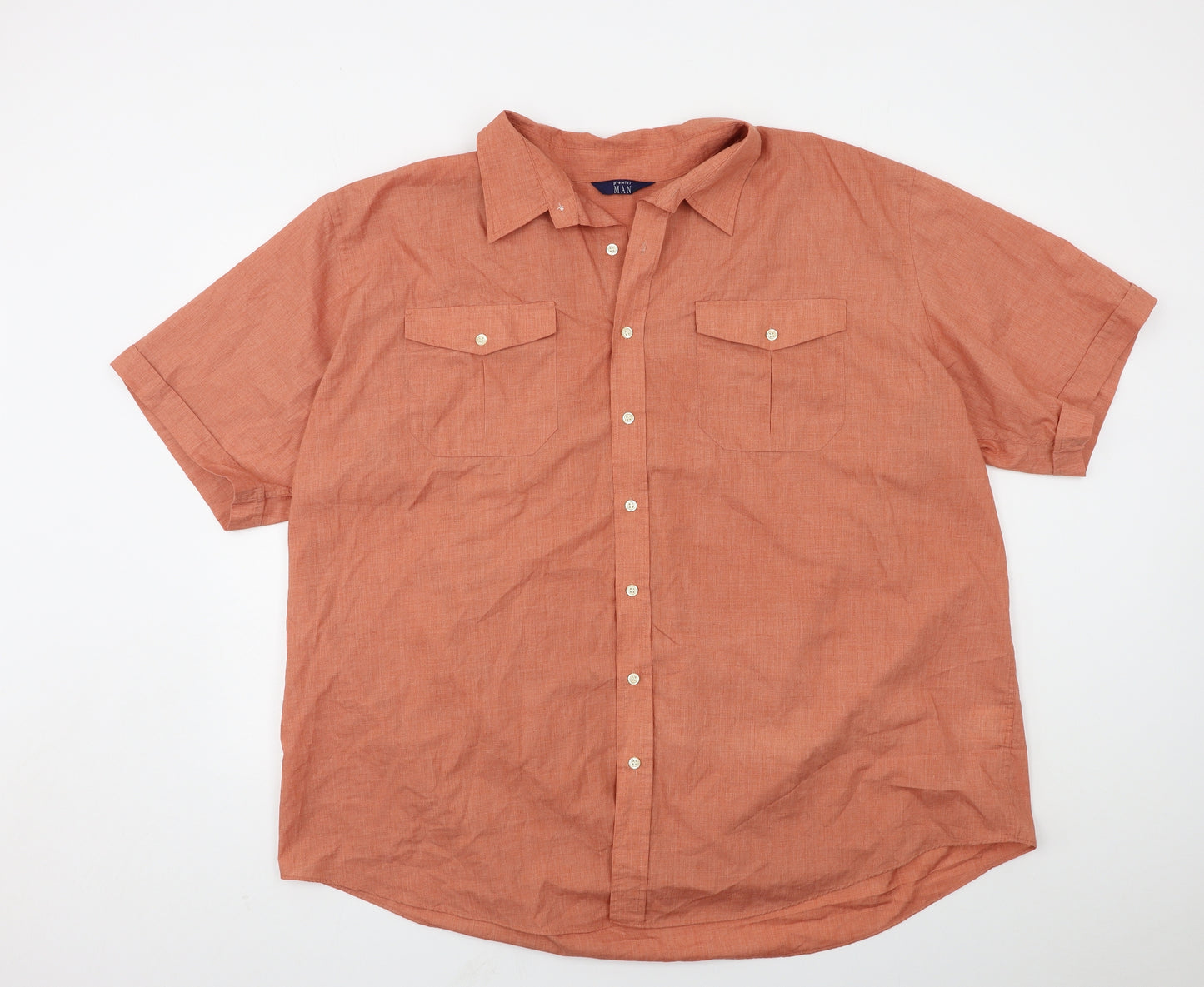 premier man Mens Orange    Button-Up Size 3XL