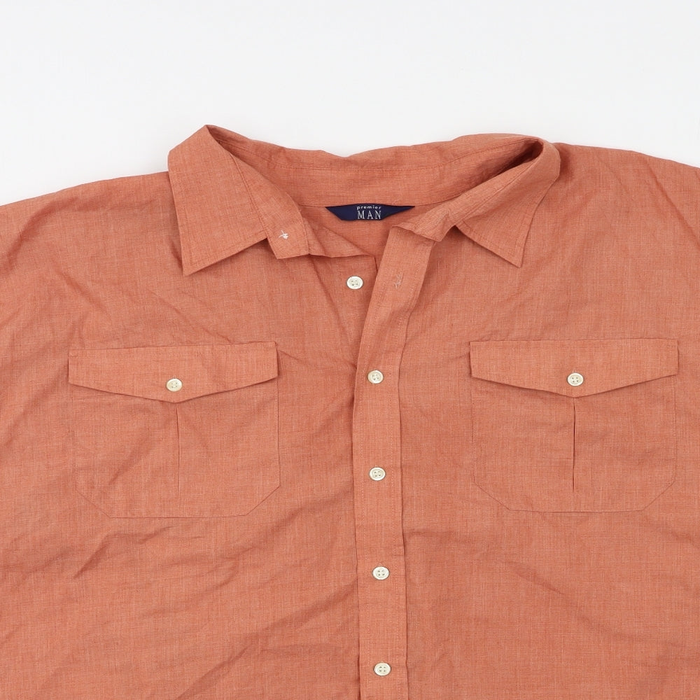 premier man Mens Orange    Button-Up Size 3XL