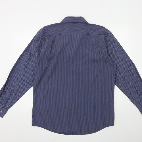 greenwoods Mens Blue Striped   Dress Shirt Size 16.5