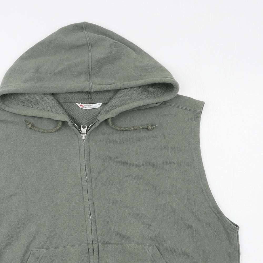 Marks and Spencer Mens Green   Full Zip Hoodie Size M
