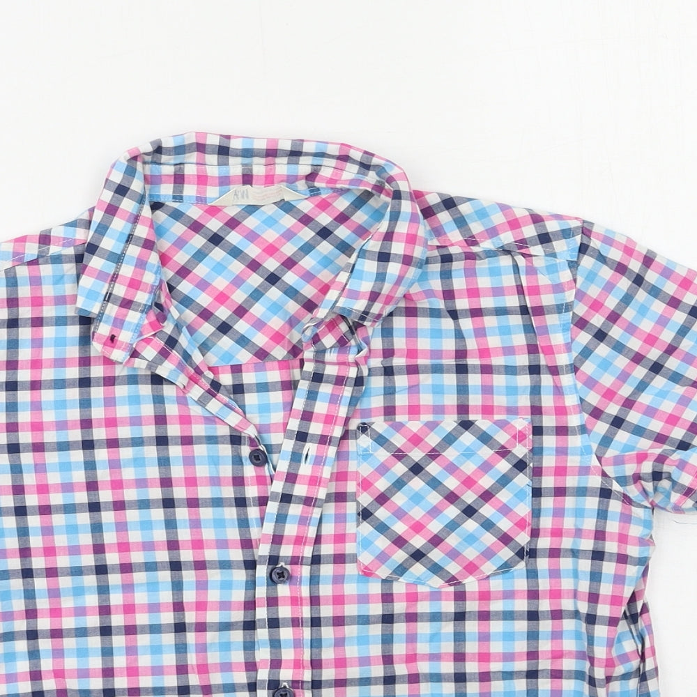 H&M Boys Blue Check  Basic Button-Up Size 13 Years