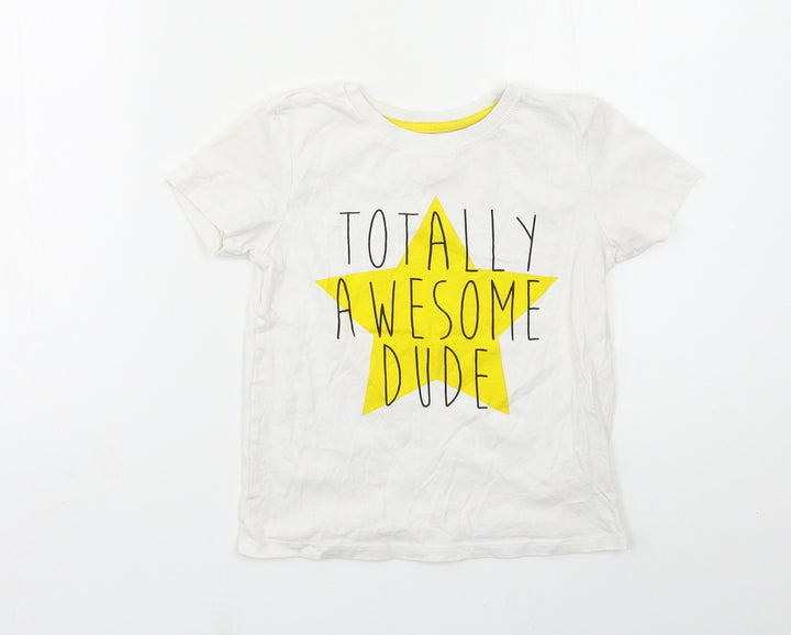 Primark Girls White   Basic T-Shirt Size 5-6 Years